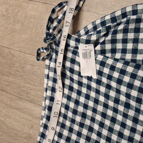 Womens Nwt Old Navy‎ Linen Blend Gingham Wrap Tie Front Skort Shorts - Picture 6 of 8